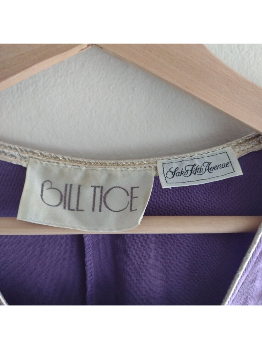 Vtg 90s Whimsygoth Velvet Tunic S/M Bill Tice Saks Purple Glam Top - Picture 2 of 10